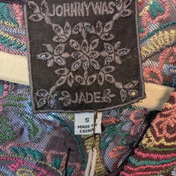 Johnny Was Jade Ambrosia Embroidered Mesh Midi Dress SMALL NWT - Picture 7 of 10